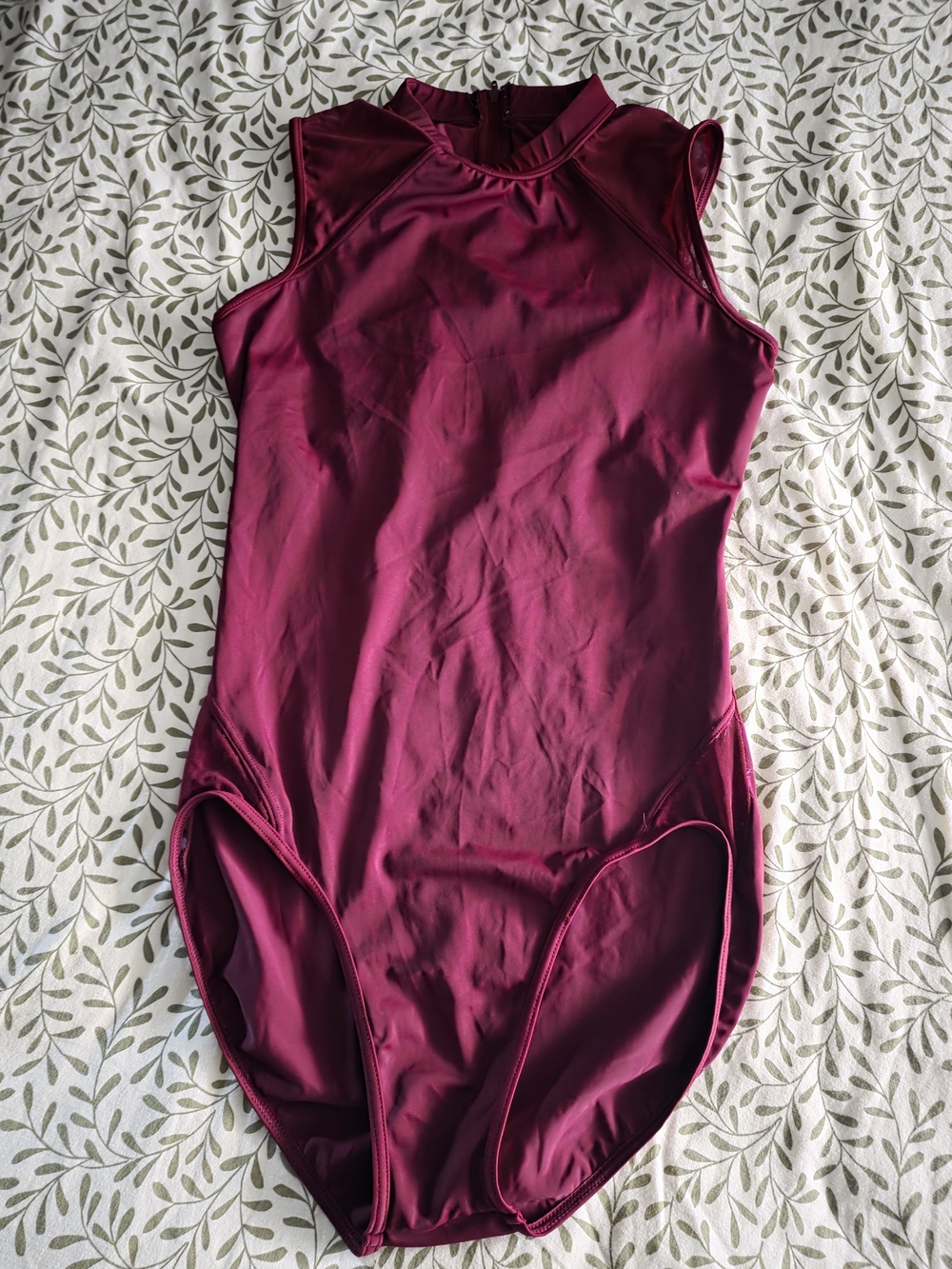 balera Sleeveless High-Neck Dance Bodysuit in Berry